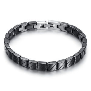 Ceramic <b>Bracelet</b> 7Mm White And Black Geometric Link <b>Adjustable</b> For Women Gift Jewelry - Product Image 4