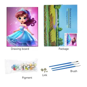 Wholesale Beautiful Princess DIY Kits Paint By Numbers Cartoon Oil Painting Gift For Child Home Decor