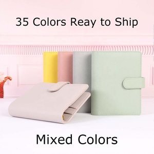 Portefeuille en cuir gaufré 35 couleurs Yihe, le plus vendu, avec anneau doré, classeur A6 pour argent, organiseur financier à feuilles mobiles, idéal pour l'école - Product Image 2