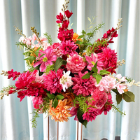 Boule de fleurs artificielles de luxe personnalisée DREA, arrangement de roses en soie rose, grandes décorations de table et centres de table pour mariage et banquets