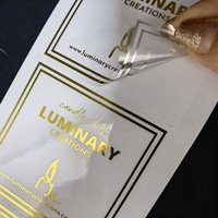 Étiquettes d'emballage transparentes en vinyle adhésif, personnalisées avec logo et design sur mesure, imperméables, dorées, argentées, or rose
