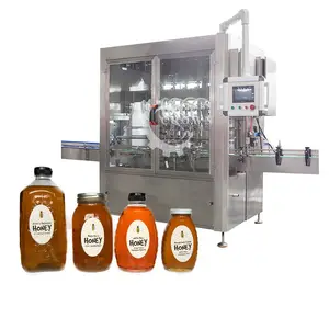 Automatic Volumetric Piston Type Bottling Hot Sauce Ketchup Peanut Butter Honey Tomato Paste Filling Capping Labeling Machine