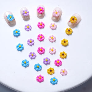 Nouveaux autocollants pour ongles en résine transparente motif marguerite à cinq pétales, pour coques de téléphone DIY, pinces à cheveux, accessoires et breloques pour nail art - Product Image 6