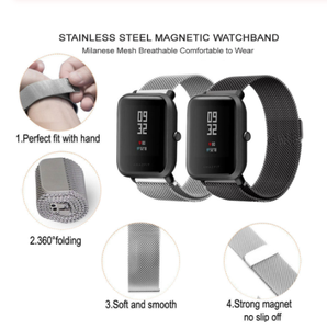 <span class=keywords><strong>Bracelet</strong></span> 20mm pour <span class=keywords><strong>montre</strong></span> <span class=keywords><strong>Amazfit</strong></span> Bip Strap <span class=keywords><strong>Xiaomi</strong></span> <span class=keywords><strong>Amazfit</strong></span> Bip Rhythm Stratos <span class=keywords><strong>Bracelet</strong></span> en métal Acier huawei Gt Magic Band 20mm Samsung - Product Image 2