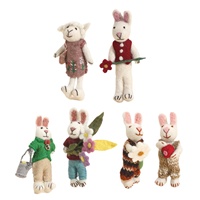 Porte-clés en feutre de laine fait main népalais, en forme de lapin ou d'agneau, style Kawaii, sans rembourrage, ornement, cadeau de Pâques, 31cm-50cm