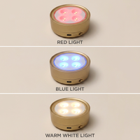 Lampe LED compacte et minimaliste à 4 trous, rechargeable par USB-C, RGB, pour armoire, placard, chambre, cadeau personnalisable