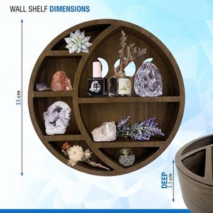 Étagère murale en bois en forme de lune, étagère flottante en forme de croissant pour huiles essentielles, présentoir de cristaux, petit rangement décoratif pour chambre à coucher, salon - Product Image 3