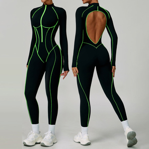 <span class=keywords><strong>Tuta</strong></span> da Yoga ad asciugatura rapida con colore a contrasto <span class=keywords><strong>tuta</strong></span> da ginnastica attillata per il Fitness ad alta intensità - Product Image 2