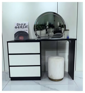 Modern Makeup <b>Vanity</b> <b>Table</b> With Lighted <b>Mirror</b> Storage Desk For Bedroom Furniture - Product Image 1
