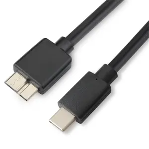 厂家供应USB 3.0移动硬盘数据线micro B至type-c高速传输电缆