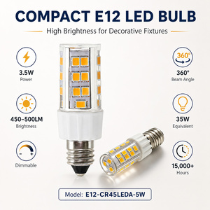 E14 LED Corn Bulb 5W 400-450LM AC 230V Sanan 2835 120lm/W CE ETL RoHS 15000H 2-Year Warranty Halogen Replacement - Product Image 6
