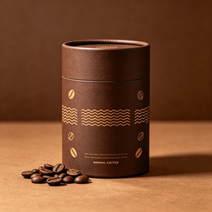 Eco-friendly Kraft Paper <b>Tube</b> Packaging for Coffee Bean Tea Matcha Biodegradable <b>Cardboard</b> Cylinder Container OEM Custom - Product Image 4