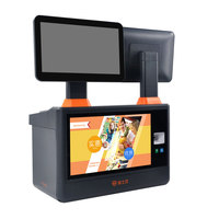 POSHIJI PSJ6000 mesin kasir Supermarket 11.6 ", Dok panas layar ganda 80mm Printer termal