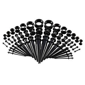 50 pezzo nero 14G-00G O-Ring acrilico Tapers tappi e Silicone tunnel di verniciatura del corpo forniture - Product Image 5