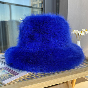 Chapeaux seau en fausse fourrure moelleuse pour femmes, automne-hiver, chauds, colorés, tendance, chapeau en fourrure pour femmes - Product Image 2