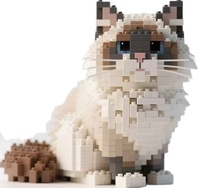 Ensemble de jouets en blocs DIY en plastique ABS sur le thème des animaux et de la nature pour les 14 ans et plus, kit de construction de modèles de collection
