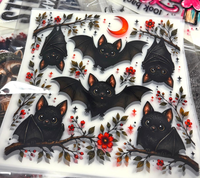 Feuilles de transfert DTF de haute qualité, motif de sorcière mignonne pour filles, conception personnalisée, logo, autocollants de transfert thermique pour Halloween en vrac