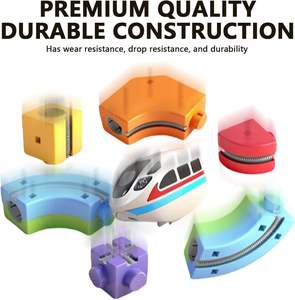Circuit de course magique à assembler soi-même pour enfants, piste de course pour bébés, circuit de course électronique éducatif STEM, <span class=keywords><strong>train</strong></span> sur rail 3D, jouets en cube, vente en gros - Product Image 4
