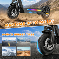 Scooter Todoterreno RS10 MAX de 1200W y 25Ah con Asiento, NFC, Doble Suspensión y Luces Ambientales, Apto para Montaña y Caminos de Tierra