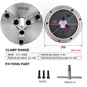 <span class=keywords><strong>Mandrin</strong></span> de <span class=keywords><strong>tour</strong></span> Torno 200 mm avec mâchoire réversible K11-200a Marque Sanou <span class=keywords><strong>Mandrin</strong></span> auto-centrant <span class=keywords><strong>à</strong></span> 3 mâchoires 8 pouces <span class=keywords><strong>Mandrin</strong></span> de <span class=keywords><strong>tour</strong></span> en métal pour <span class=keywords><strong>tour</strong></span> - Product Image 2