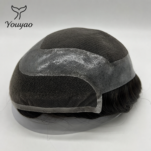 Tupé Transparente con Frente de Encaje para Hombre, Sistema de Reemplazo de Cabello 100% Humano, Línea de Cabello Invisible - Product Image 1