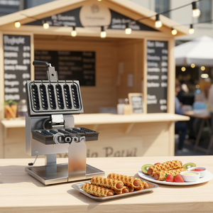 Machine à gaufres et corn-dogs professionnelle pour hôtels et restaurants, 110V/220V, antiadhésive, pour la préparation de muffins et hot-dogs, idéale pour les entreprises. - Product Image 4