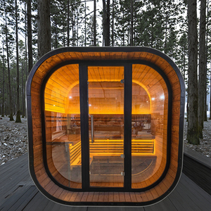 Sauna Moderna de Madera de Abeto con Puerta de Vidrio, Calefacción Eléctrica, para Uso en Exteriores, Habitaciones de Sauna de Madera Sólida - Product Image 2