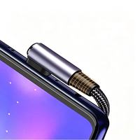 Kabel USB-C Pengisian Cepat 100W PD dengan Konektor Paduan Tembaga Aluminium, Mendukung Transfer Data, Desain Kepala Bengkok untuk MacBook dan Tablet