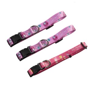 Collier pour <span class=keywords><strong>chien</strong></span> en tissu polyester de luxe |   Collier d'entraînement pour animaux de compagnie réglable, personnalisé, avec un design mignon, sublimation double face, vente en gros - Product Image 3