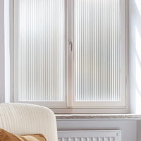 Reeded Glass Fenster folie 3D Abnehmbares Fenster Datenschutz folie Wärme kontrolle Sun Blocking Static Cling für Badezimmer Wohnzimmer