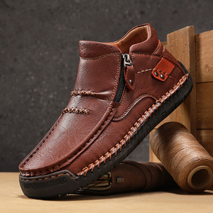 Popolari <span class=keywords><strong>Scarpe</strong></span> da <span class=keywords><strong>Uomo</strong></span> di <span class=keywords><strong>Grandi</strong></span> Dimensioni, <span class=keywords><strong>Scarpe</strong></span> Casual in Pelle per Esterno, Stivali alla Moda a Metà Polpaccio, Stivaletti Morbidi Autunno-Inverno - Product Image 2