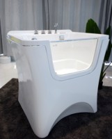 Bain tourbillon moderne autoportant pour chien, spa, baignoire laiteuse à l'ozone à bas prix, micro-massage à bulles avec égouttoir pour salle de bain