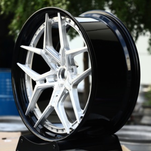 ล้ออะลูมิเนียมฟอร์จ 2 ชิ้น รุ่นใหม่ HTOR S3-X4 ขนาด 18-21 นิ้ว 5x112/120 สีเงิน หน้าลายหลายก้าน สีดำ 25 มม. - Product Image 3