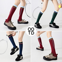 Chaussettes de compression de yoga - Longues, pour femmes et enfants, imprimé floqué bicolore contrastant avec protection anti-odeurs pour l'exercice