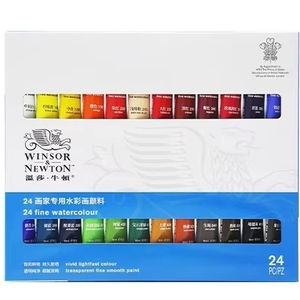 Juego de Pinturas de <span class=keywords><strong>Acuarela</strong></span> <span class=keywords><strong>Winsor</strong></span> & Newton de 24 Colores con Tubos de 10 ml para Artistas, para Usar en Papel y Lienzo, Edades 6+ Dibujo Escolar - Product Image 1