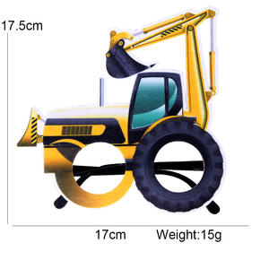 Décorations de lunettes à thème de dessin animé amusantes pour anniversaire, Noël, Halloween, véhicules de chantier, excavateurs, accessoires photo pour enfants - Product Image 5