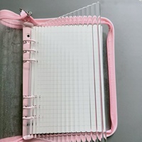 Reliure A5 à 6 anneaux en acrylique dépoli, couverture de planificateur, pages à insérer, bande ondulée, design vague, reliures personnelles à feuilles mobiles