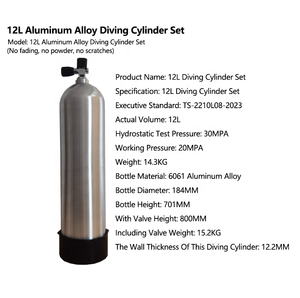 Cilindro DE BUCEO DE ALUMINIO Premium 6061, válvula HS de Taiwán aprobada por la CE DE LA UE, sin polvo ni arañazos, tanque de buceo <span class=keywords><strong>para</strong></span> buceo - Product Image 3