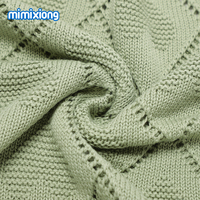 Couverture en coton tricotée pour bébé nouveau-né, motif cœur jacquard, vente en gros Mimixiong Oeko Tex