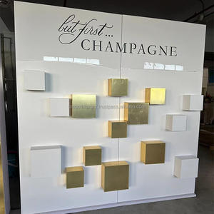 Pvc personnalisé toile de fond de mariage Champagne mur porte-verre à vin Champagne support pour la décoration d'événement de mariage - Product Image 3