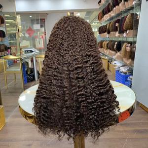 Perruques en cheveux humains vierges vietnamiens bruts bouclés birmans de 18 pouces, avec dentelle frontale suisse 13x4 non traitée, vente en gros - Product Image 3