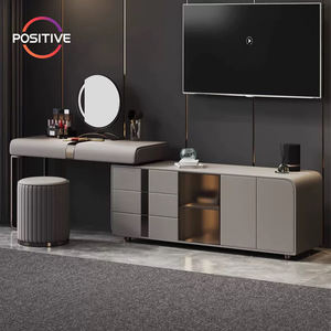 Lampe de vanité italienne minimaliste haut de gamme en laque Chambre à coucher de luxe Longue armoire de rangement rétractable Coiffeuse - Product Image 1