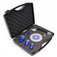 Kit de forets diamantés en boîte 6/8/25/35/50mm avec disque de coupe et de meulage de 115mm, adaptateur HEX et nettoyeur de joint pour carrelage et marbre