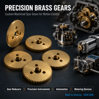 Pignon en laiton sur mesure usiné CNC de précision, petit module, pour réducteur de contrôle de mouvement OEM