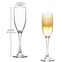 Verre à champagne en plastique de 150 ml, verre à vin rouge à pied haut, verre à vin rouge en acrylique transparent effet cristal