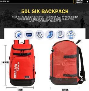 <span class=keywords><strong>Bolsa</strong></span> de botas de esquí deportiva grande para gimnasio impermeable personalizada, botas de esquí y botas de Snowboard, mochila de viaje, <span class=keywords><strong>bolsa</strong></span> de escalada para <span class=keywords><strong>casco</strong></span> de esquí - Product Image 4
