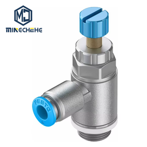 วาล์วควบคุมการไหลแบบทางเดียวชนิดลม GRLA-1/4-QS-10-RS-D แบบเสียบเร็ว สำหรับควบคุมการไหลของอากาศในระบบลม ชิ้นส่วนระบบอัตโนมัติ - Product Image 1