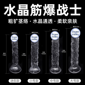 Crystal Transparent Dildo <b>TPE</b> Soft Waterproof Adult Toy For Female Masturbation - Product Image 4
