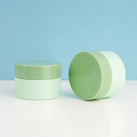 Pot cosmétique en PP vert de 120 ml, bicolore, vide, à large ouverture, avec couvercle à vis et revêtement intérieur, pour masque facial et gommage corporel