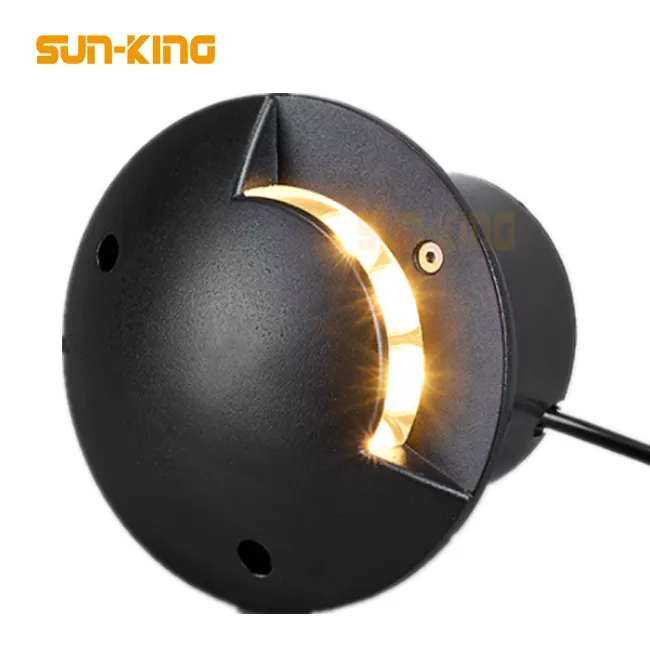 Round 24V AC ip67 rgb Automatic color change 1side 3 sides buried underground lamp 9W 12W led outdoor ground light